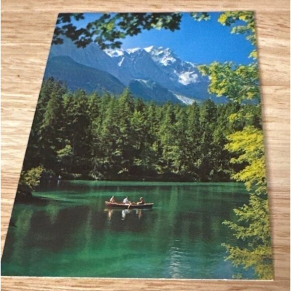 Vintage Huber Postcard Of Lake & Mountain Scenery - Picture 1 of 4